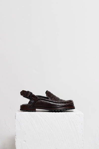 LOAFER DOMINIQUE CROCO MARROM