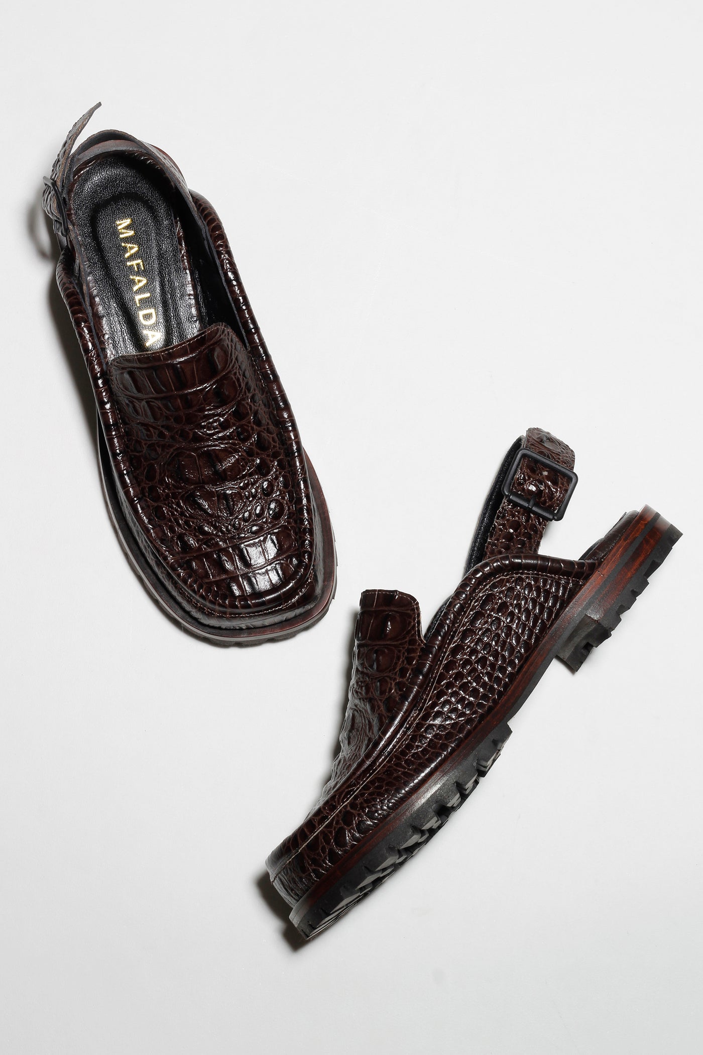 LOAFER DOMINIQUE CROCO MARROM