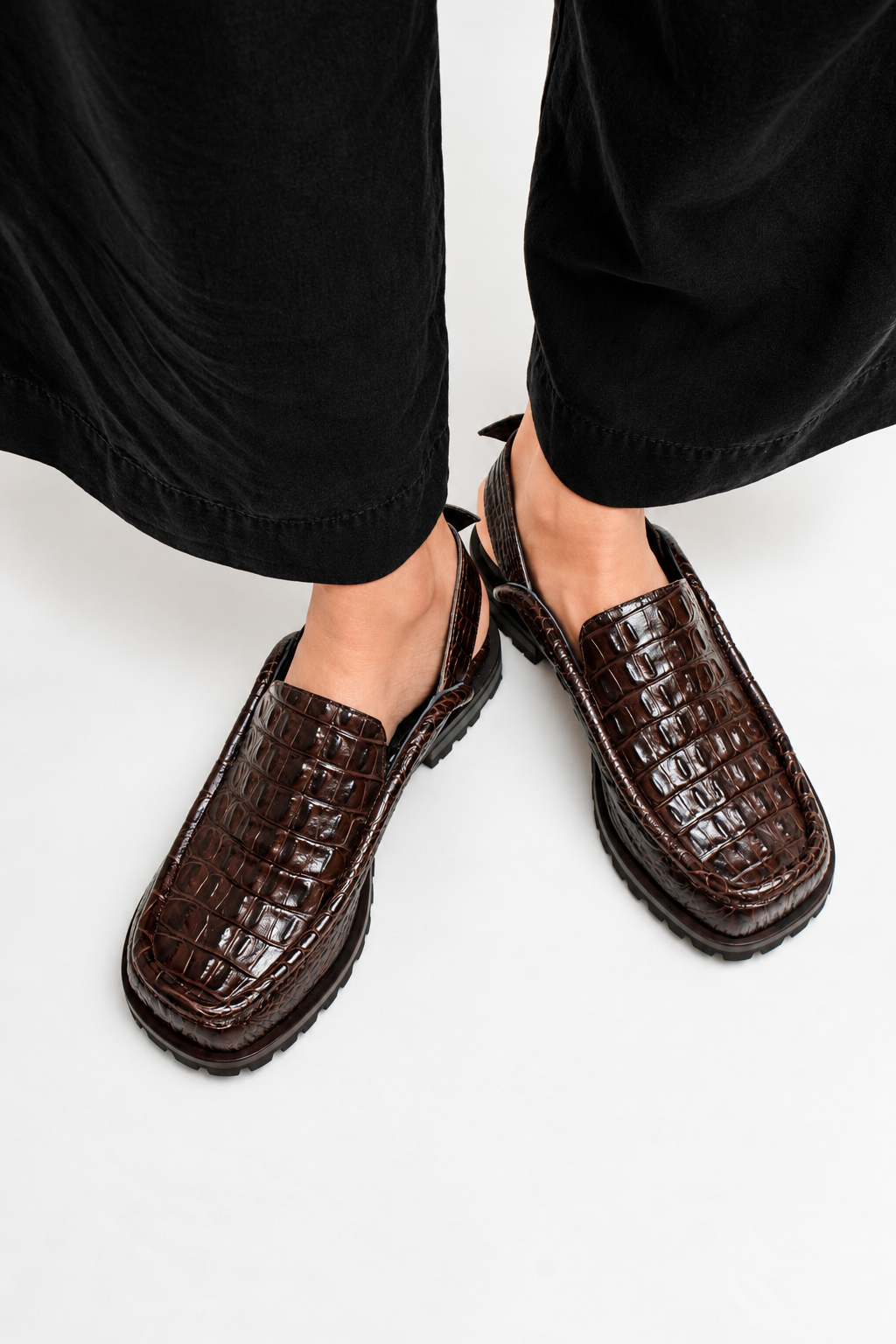 LOAFER DOMINIQUE CROCO MARROM