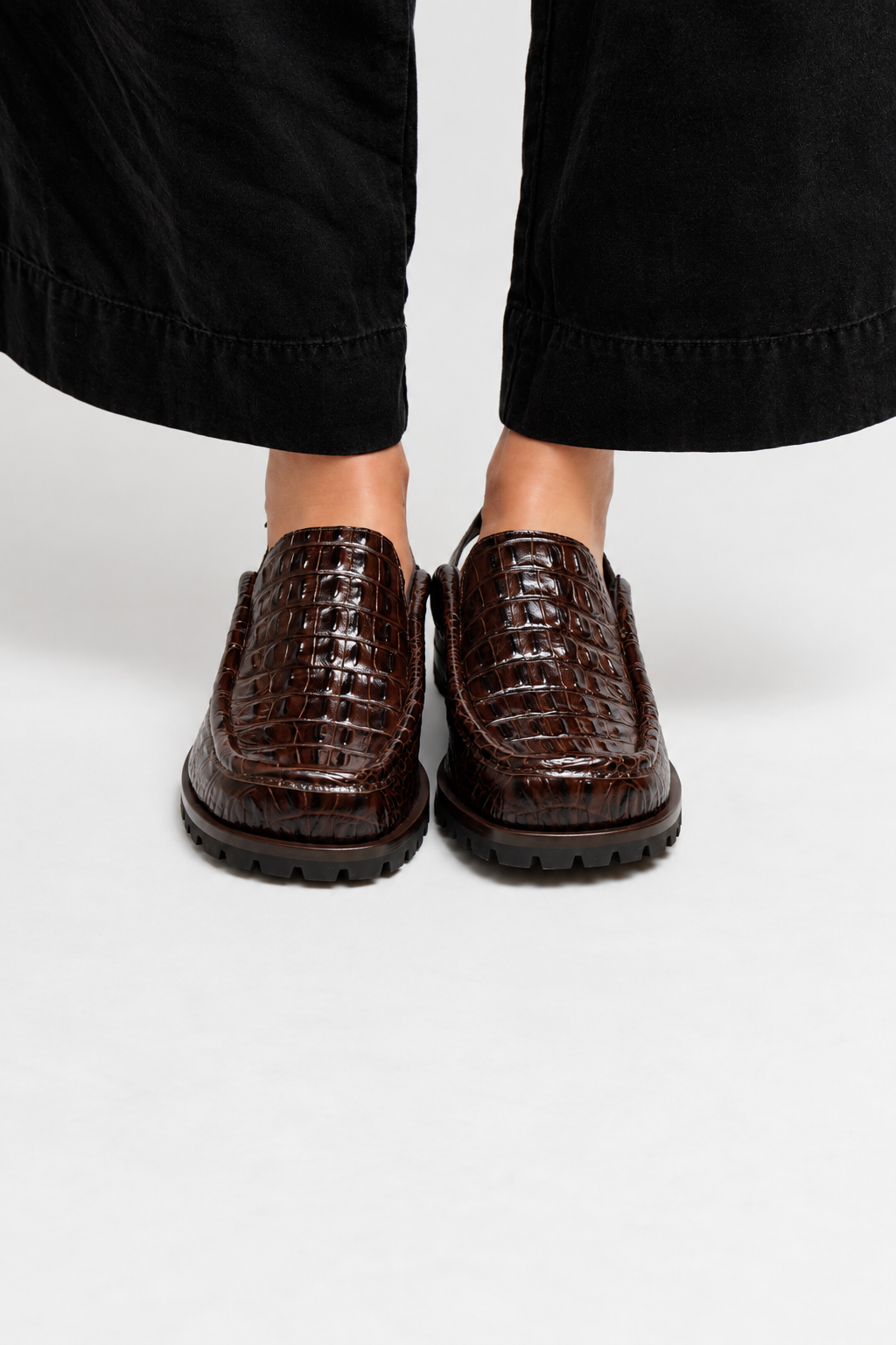 LOAFER DOMINIQUE CROCO MARROM