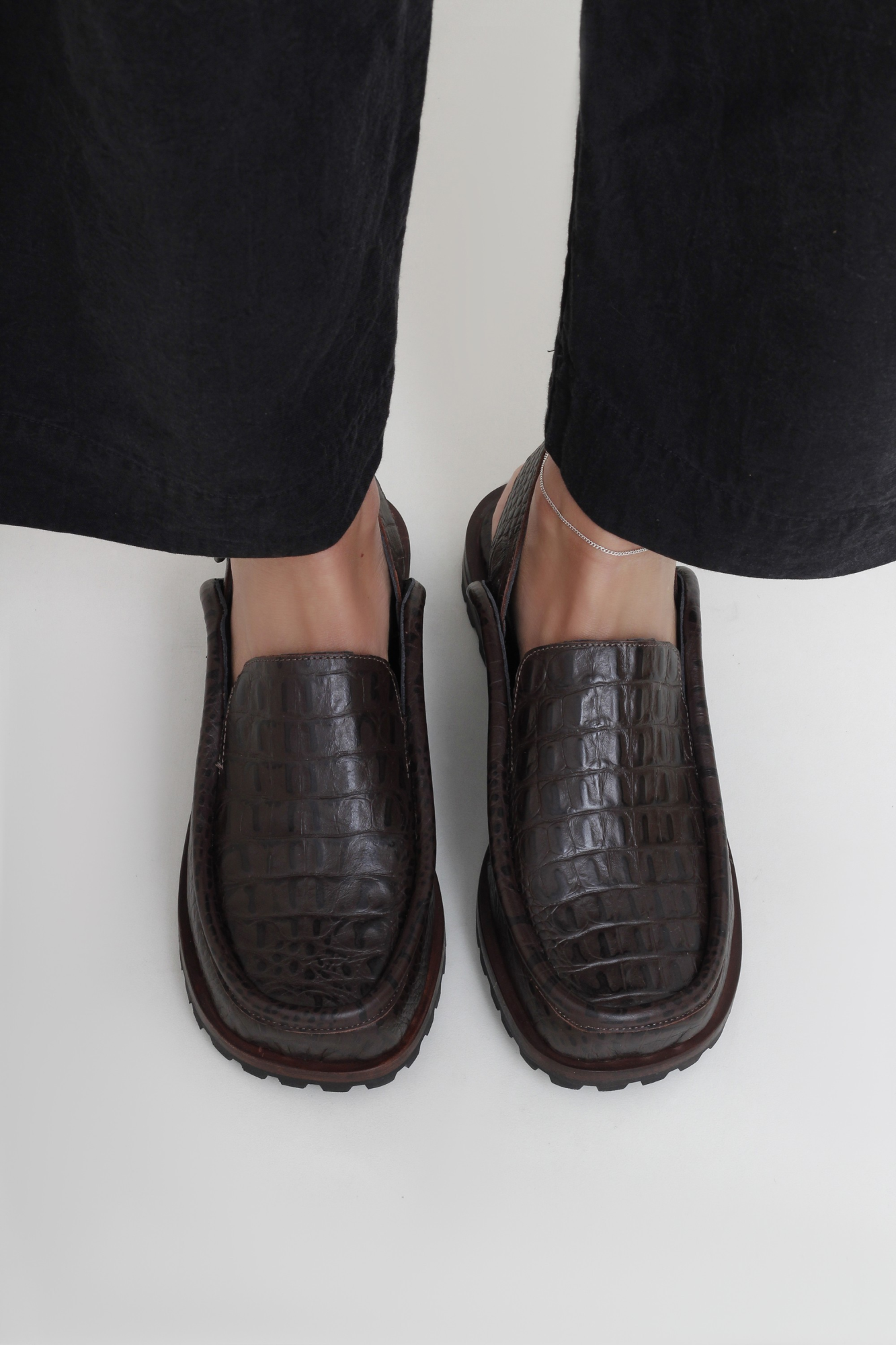 LOAFER DOMINIQUE CROCO MARROM