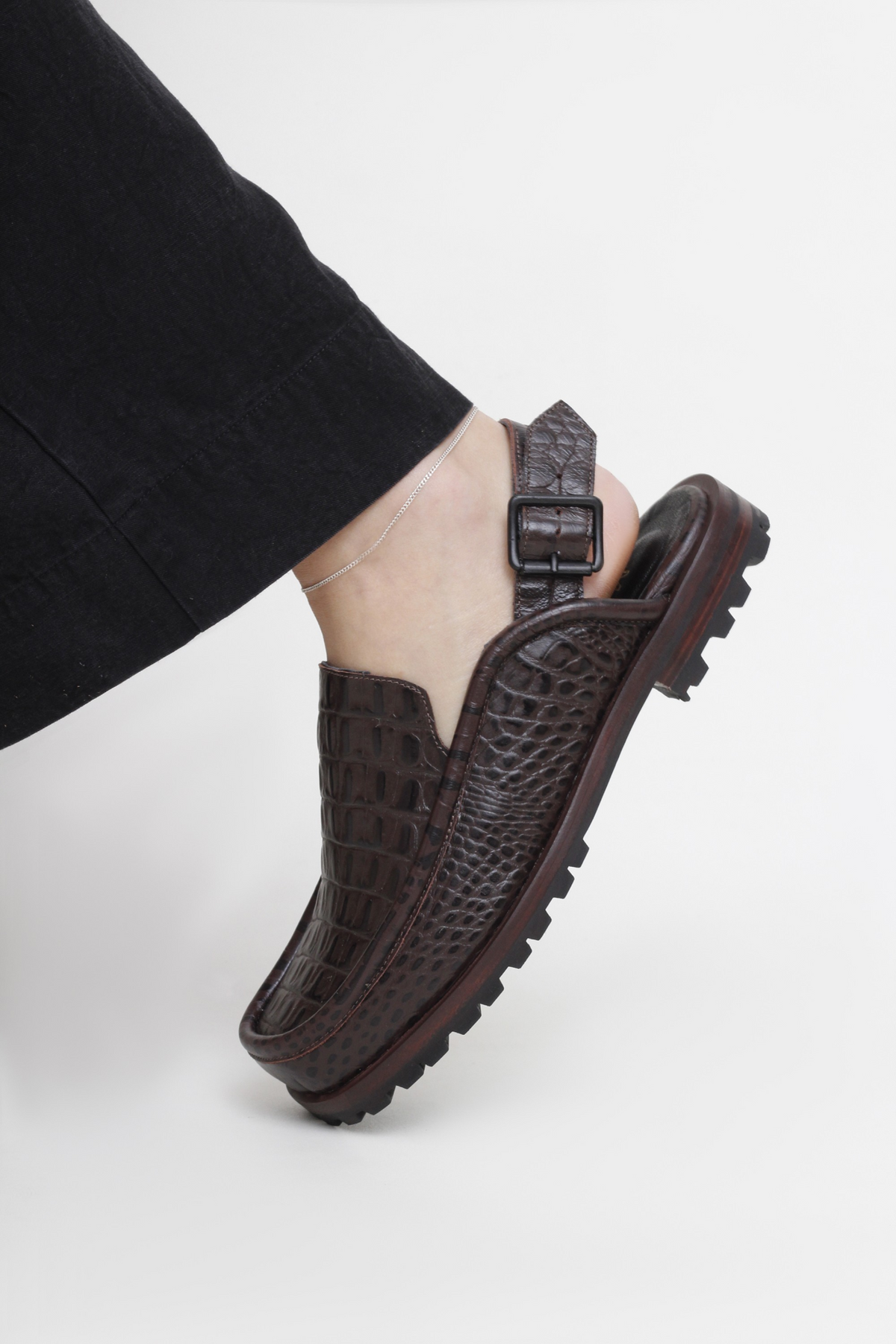 LOAFER DOMINIQUE CROCO MARROM